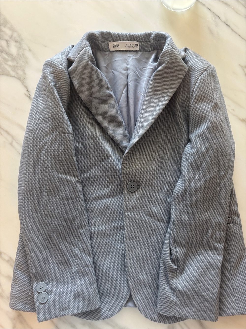 Zara boys  Light Gray Single-Button Shirt Jacket